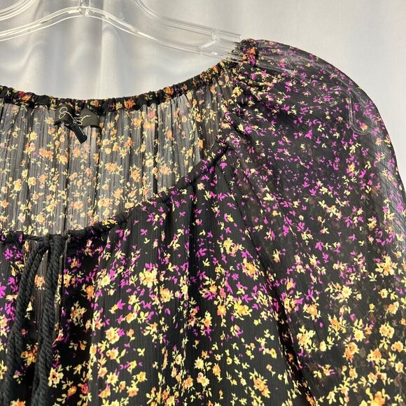 Jessica Simpson Women’s Long Sleeve Boho Dress Drop Elastic Waist Floral Print S - Picture 3 of 8